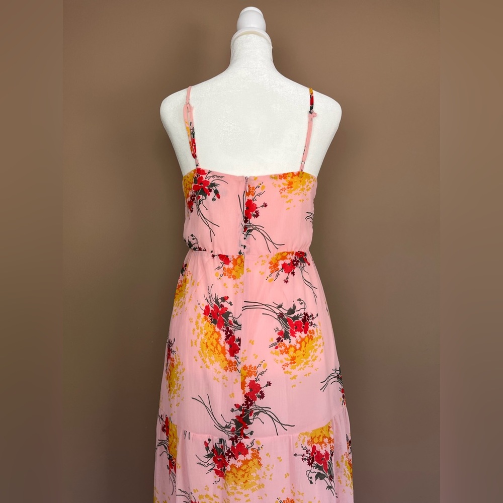 {J. Crew} Sunburst Floral Tiered Sleeveless Maxi Dress in Pink - Women's 0 - Picture 7 of 11